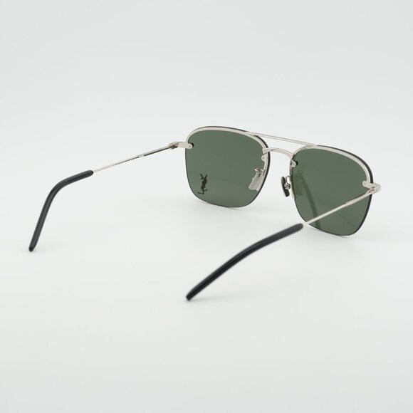 Saint Laurent SL309M 002 Sunglasses Silver Aviator Frame, Grey Lenses main image 10